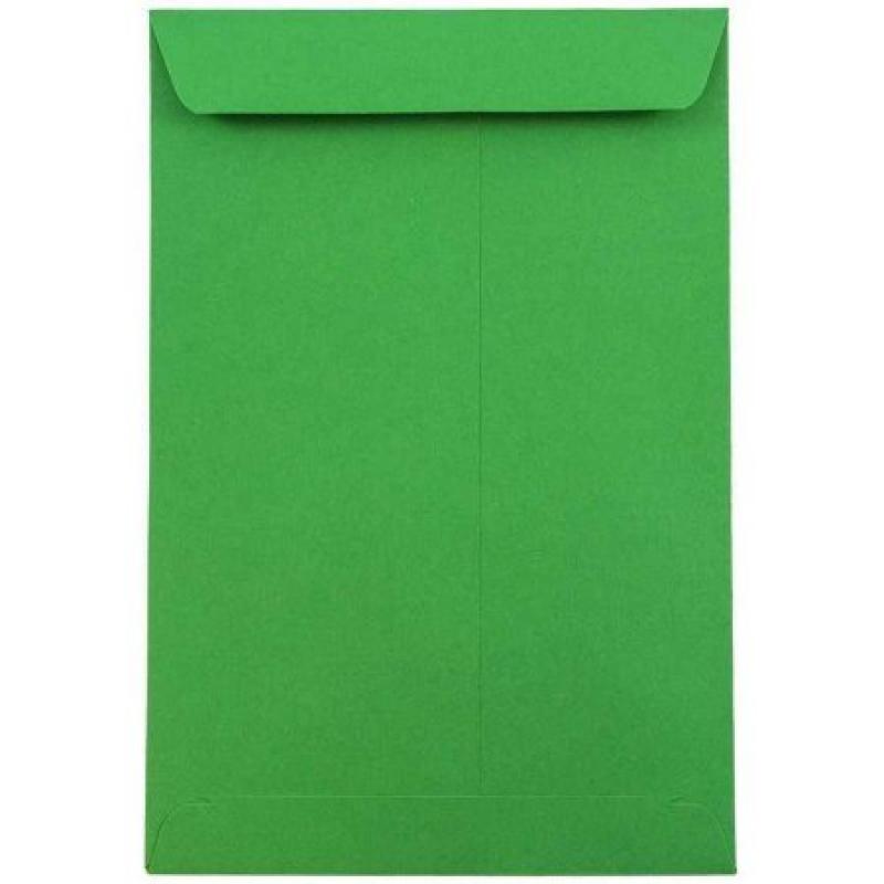 JAM Paper Open End (6" x 9") Envelopes, Brite Hue Green, 10pk
