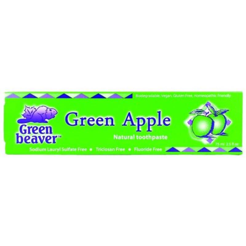 Green Beaver Toothpaste, Green Apple, 2.5 Oz