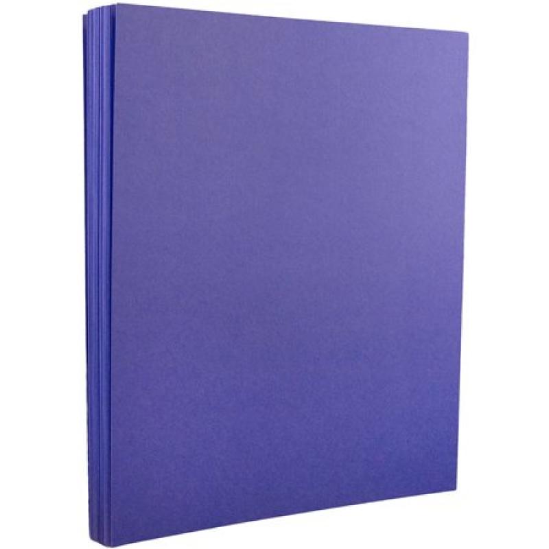 JAM Paper Bright Color Paper, 8.5" x 11", 24 lb Brite Hue Violet Recycled, 100 Sheets/pack