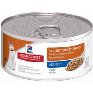 Hill&#039;s Science Diet Adult 7+ Savory Turkey Entrée Canned Cat Food, 5.5 oz, 24-pack