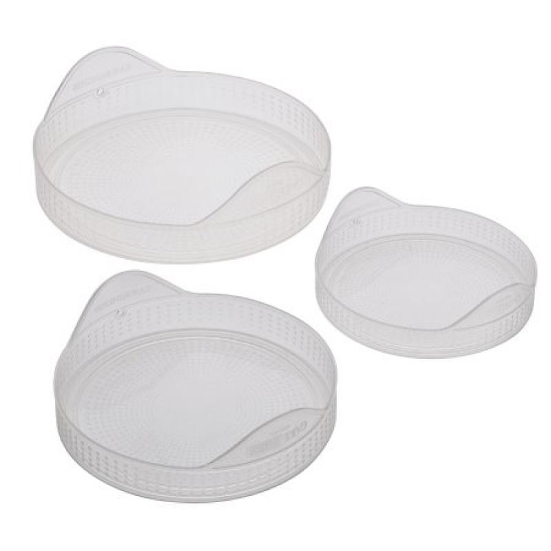 Cake Boss Countertop Accessories 3-Piece Silicone Lid Set, Clear
