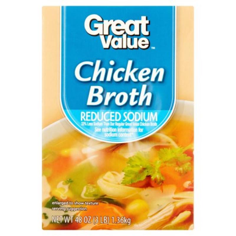 Great Value™ Reduced Sodium Chicken Broth 48 oz. Aseptic Carton