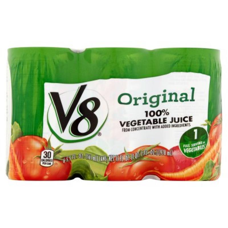 V8 Original 100% Vegetable Juice 5.5oz 6 pack