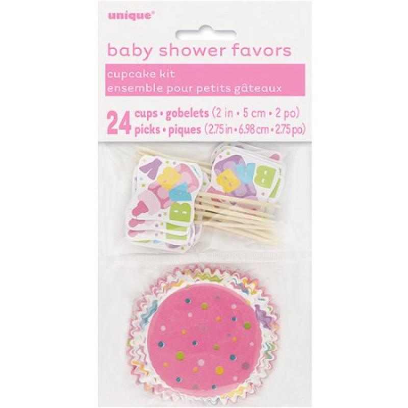 Pink Baby Shower Cupcake Kit, 24pc