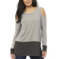 Jillian Nicole Women&#039;s Cold Shoulder Colorblock Sweater