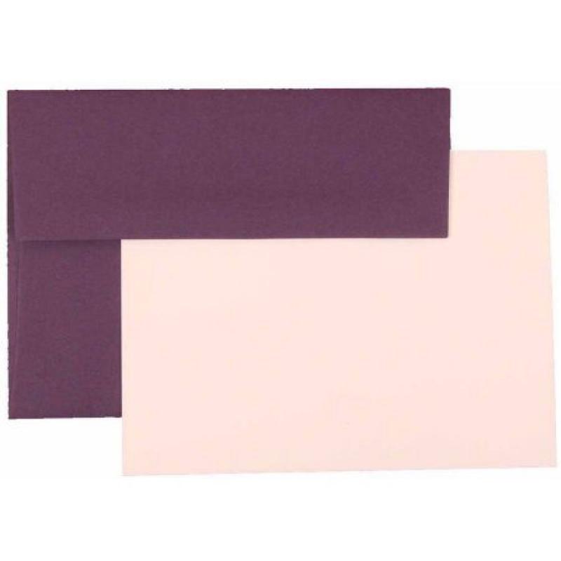 JAM Paper Personal Stationery Sets with Matching A6 Envelopes, Dark Purple, 25-Pack