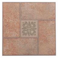 NEXUS Beige Terracotta Motif Center 12x12 Self Adhesive Vinyl Floor Tile - 20 Tiles/20 Sq.Ft.