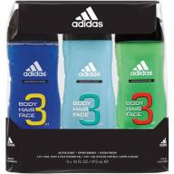 adidas 3 in 1 Body, Hair & Face Shower Gel for Men Gift Set, 3 pc