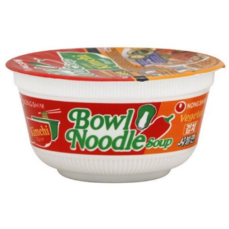Nongshim Kimchi Vegetable Bowl Noodle Soup, 3.03 oz (Pack of 12)