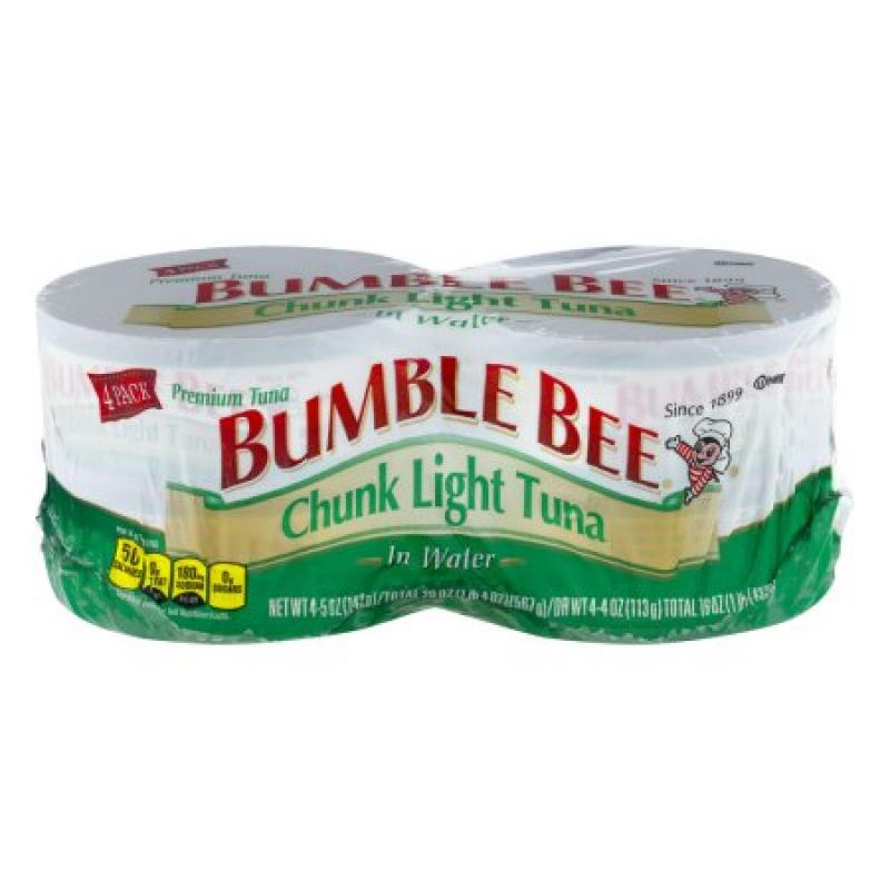 Bumble Bee Chunk Light Tuna In Water - 4 PK, 5.0 OZ