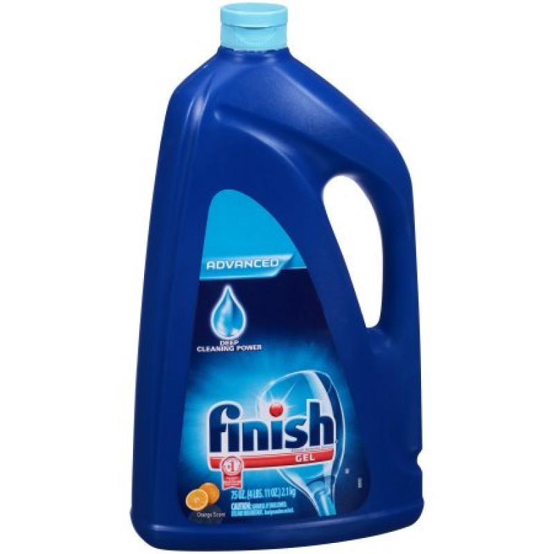 Finish Gel Dishwasher Detergent, Orange Fresh Scent, 75 Ounce