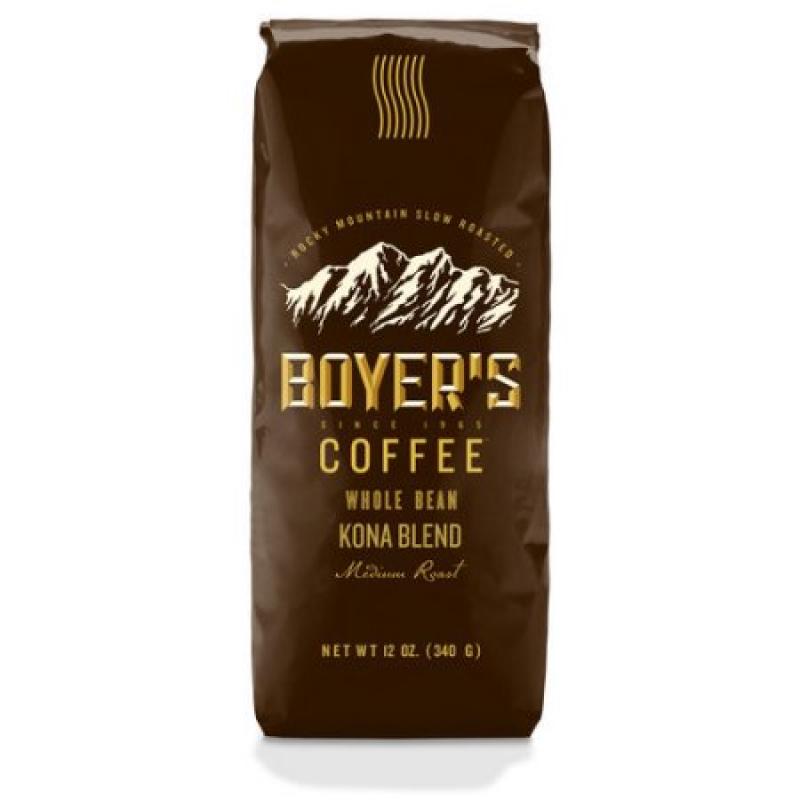 Boyer&#039;s Coffee Kona Blend Medium Roast Whole Bean Coffee, 12 oz
