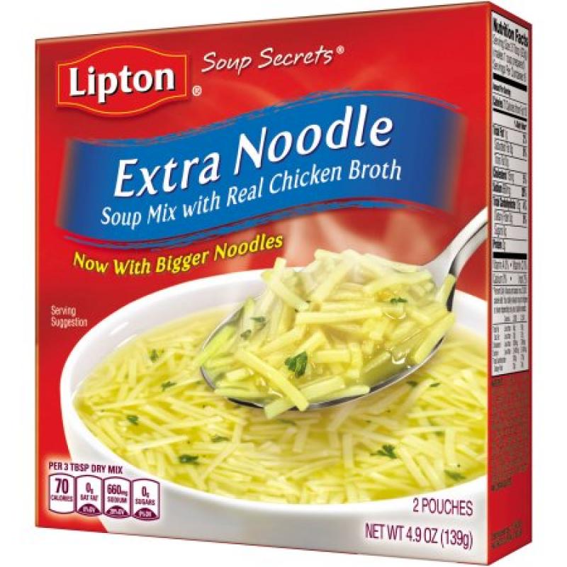 Lipton Soup Secrets Extra Noodle Soup Mix, 4.9 oz