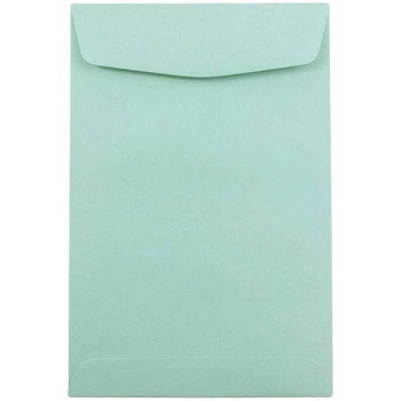 JAM Paper Open End (6" x 9") Envelopes, Basis Aqua Blue, 10pk