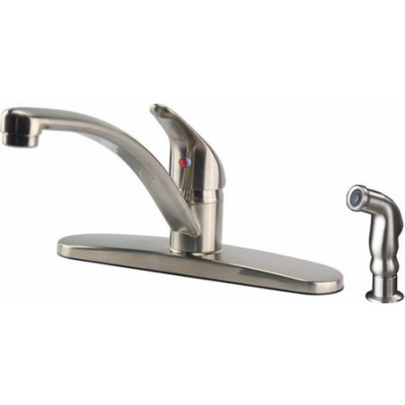 Ultra Faucets UF10243 Stainless Steel Single Handle Kitchen Faucet with Sprayer
