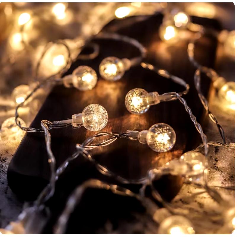 Led String Lights Fairy Bubble Ball Lamp Holiday Lighting Garland Christmas Wedding Party Decoration Ornaments Battery Powered