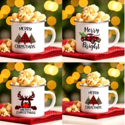 Merry Christmas Print Enamel Mug Original Breakfast Cups to Sublimate Thermal Coffee Cup to Carry Cups for Coffee and Tea Cupshe