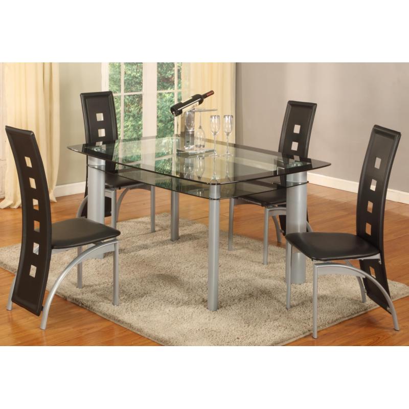 5 Pc. TEMPERED GLASS DINING SET