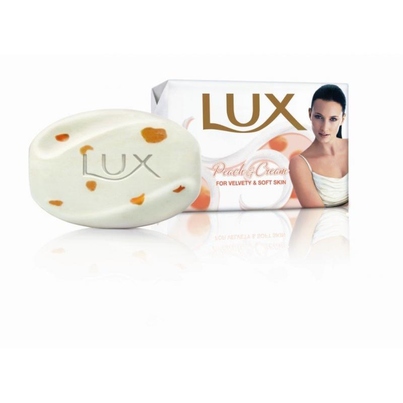 Lux Velvet Touch Indulgent Beauty Bar Soap with Peach & Moisturizing Whipped Cream 90g / 3.30 oz.