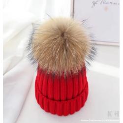 Winter Brand Female Fur Pom Poms hat Winter Hat For Women Girl 's Hat Knitted Beanies Cap Hat Thick Women Skullies Beanies