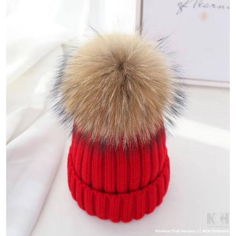 Winter Brand Female Fur Pom Poms hat Winter Hat For Women Girl 's Hat Knitted Beanies Cap Hat Thick Women Skullies Beanies