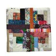 Pair of cushions with patchwork.