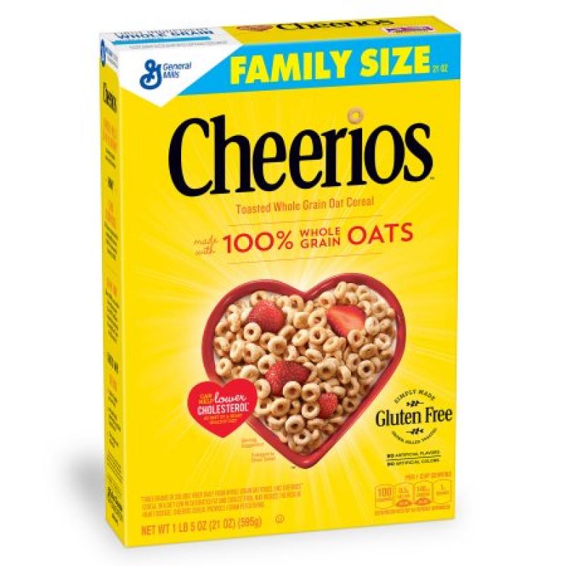 Cheerios Toasted Whole Grain Oat Cereal Family Size 21 oz