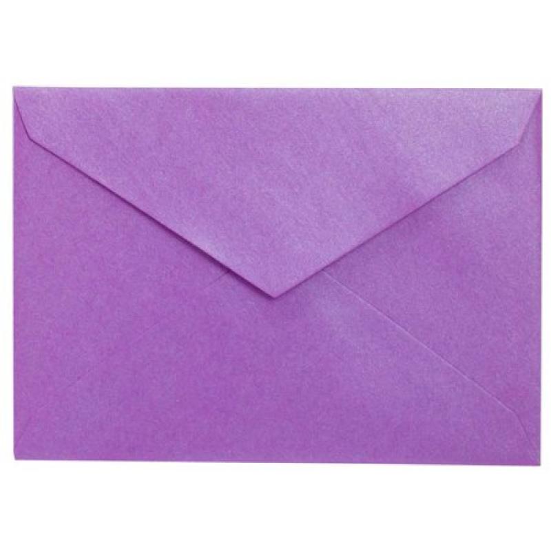 JAM Paper 4 Bar A1 Invitation Envelopes with V Flap, 3 5/8" x 5 1/8", Stardream Metallic Amethyst Purple, 500/box