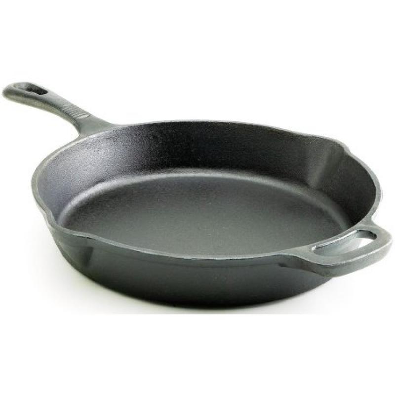 T-fal 12" Pre-Seasoned Cast Iron Skillet Cookware, Black