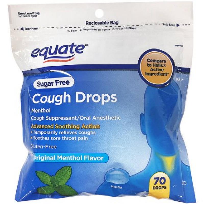 Equate Sugar Free Original Flavor Cough Drops - 70 Ct (Gluten-free)