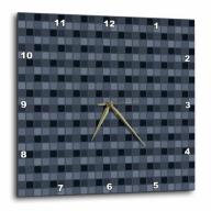 3dRose Navy Blue Squares Geometric, Wall Clock, 13 by 13-inch