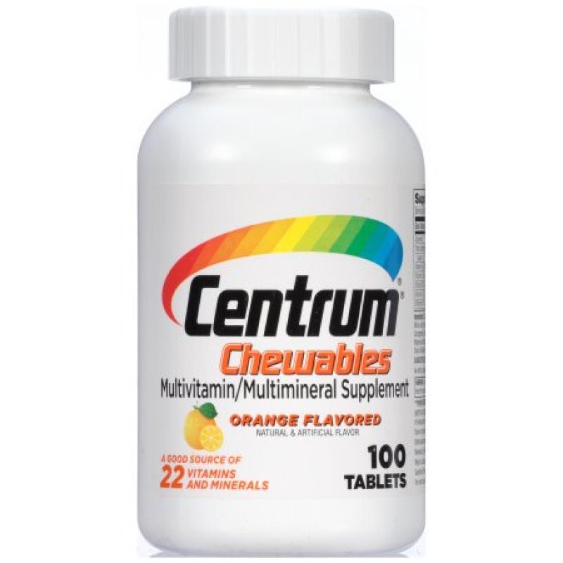 Centrum Chewables Multivitamin/Multimineral Supplement in Orange Burst Flavor 100 Count