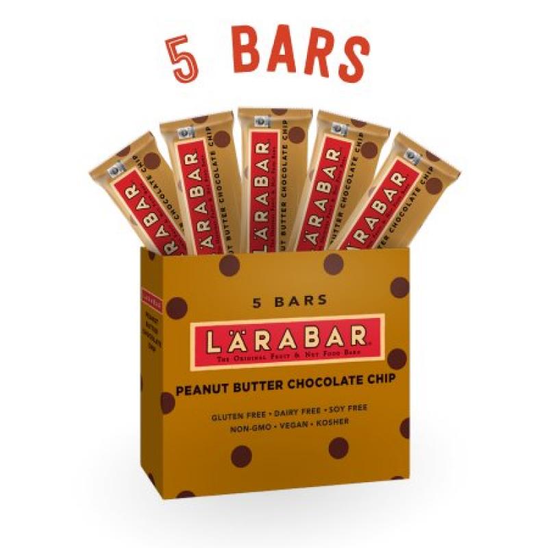 Larabar Fruit & Nut Food Bar Gluten Free Non-GMO Peanut Butter Chocolate Chip 5 - 1.6 oz Bars