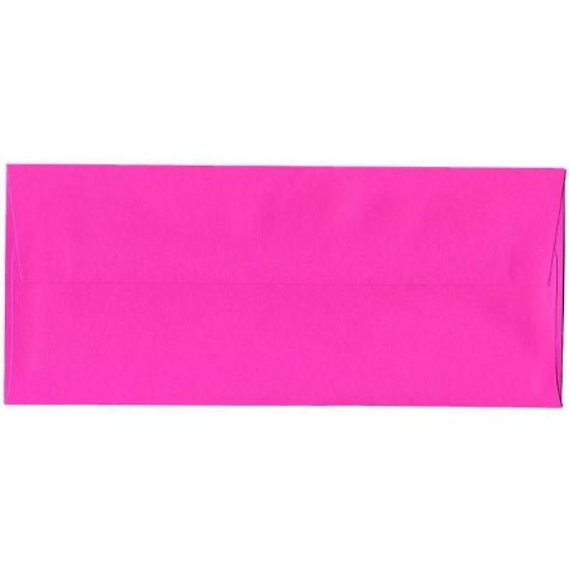 JAM Paper #10 4-1/8" x 9-1/2" Paper Business Envelopes, Brite Hue Ultra Fuchsia Pink, 25-Pack