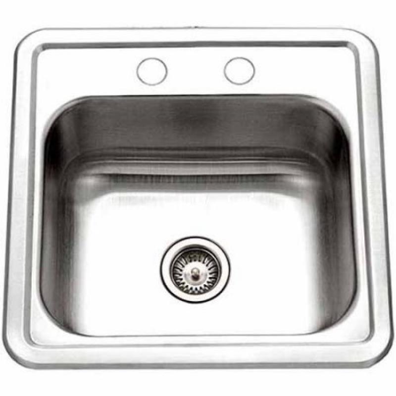 Houzer 1515-6BS-1 Hospitality Series Topmount Stainless Steel Single Bowl Bar/Prep Sink
