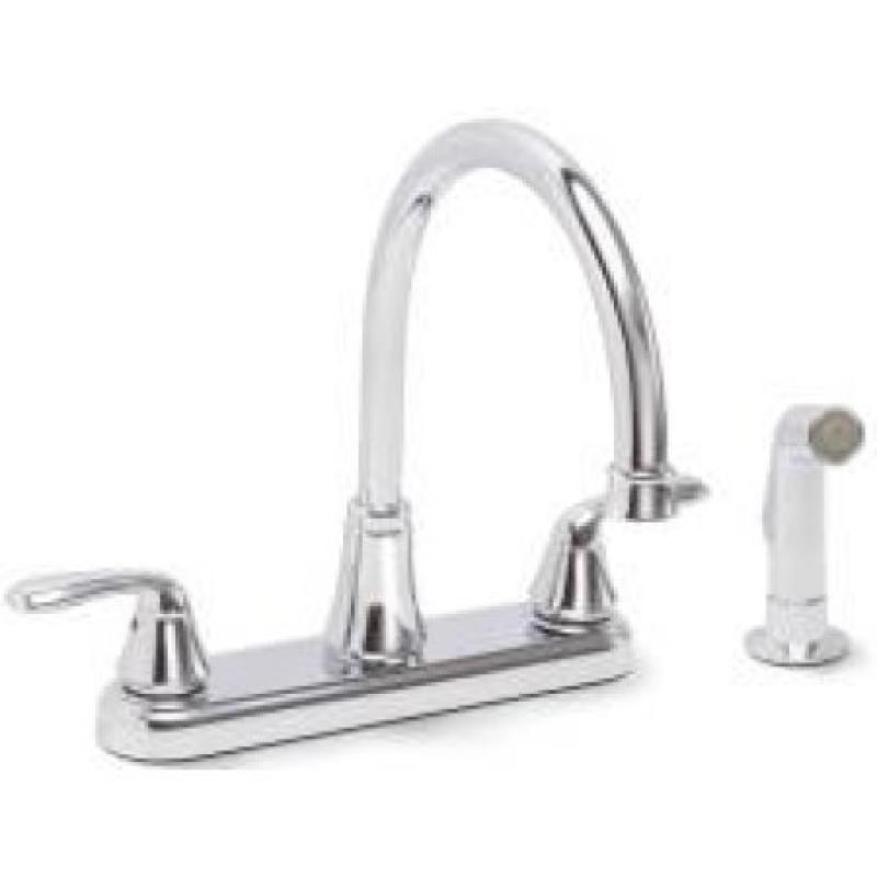 Kitchen Faucet 2 Handle Chrome With Sprayer