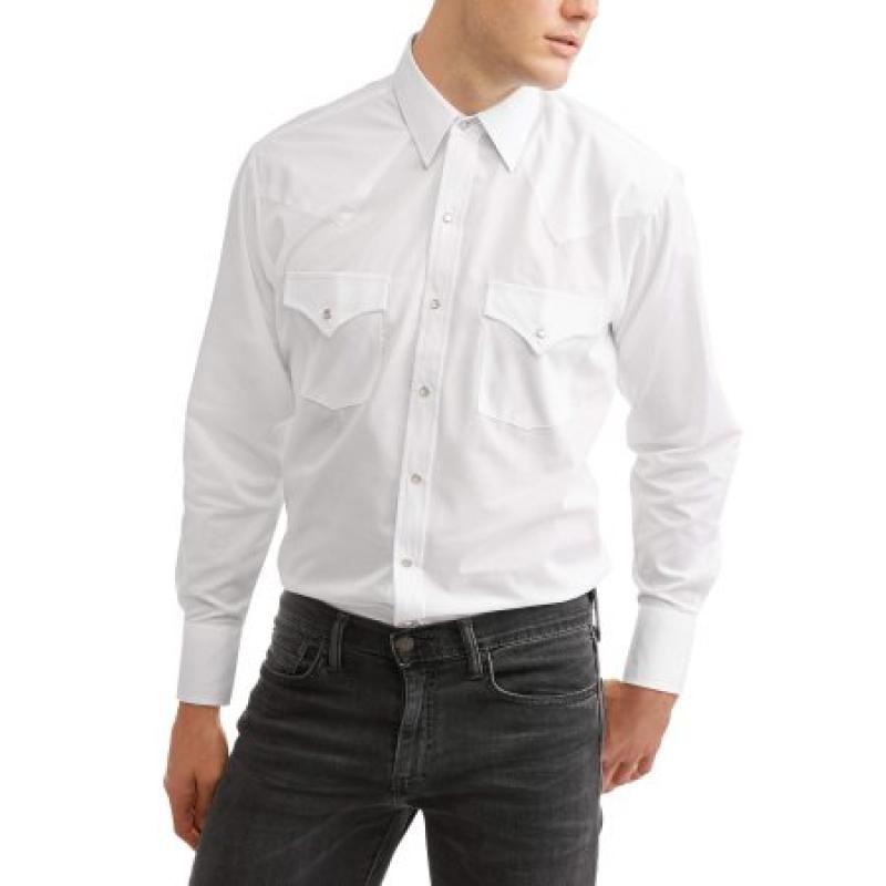 Plains Men's Big and Tall Long Sleeve Basic Snap Western Shirt