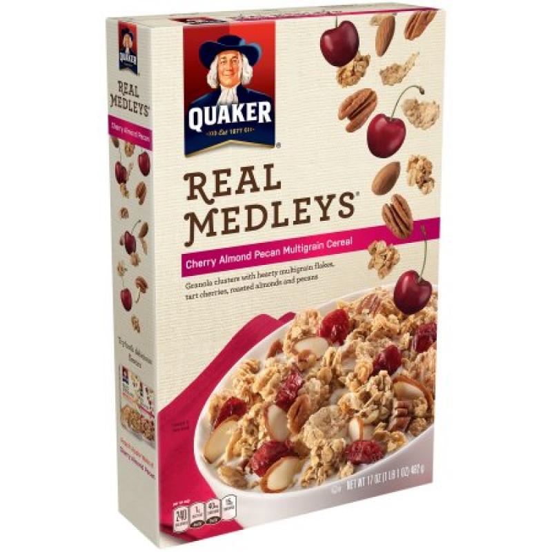 Quaker® Real Medleys™ Cherry Almond Pecan Multigrain Cereal 17 oz. Box