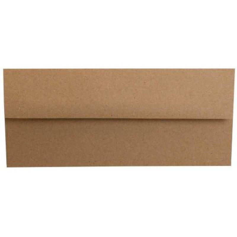 JAM Paper #10 4-1/8" x 9-1/2" 100 Percent Recycled Business Envelopes, Brown Kraft Paper Bag, 25-Pack
