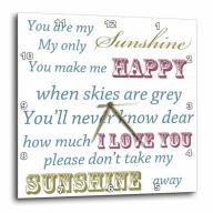 3dRose You are my Sunshine vintage inspirational art, Wall Clock, 15 by 15-inch