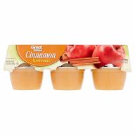 Great Value Cinnamon 6-4 oz Cups Apple Sauce, 24 oz