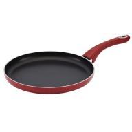 Farberware New Traditions Speckled Aluminum Nonstick 10-1/2-Inch Round Griddle, Red