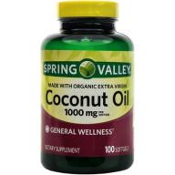 Spring Valley Coconut Oil Dietary Supplement, 1000mg, 100 count