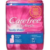 Carefree Acti-Fresh Body Shaped Panty Liners Fresh Scent Regular - 54 Count