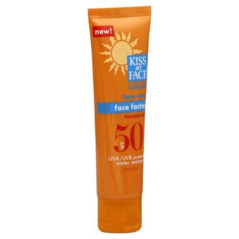 Kiss My Face Sunscreen Face Factor Face + Neck Protection SPF 50, 2.0 FL OZ