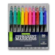 Casemate Permanent Markers, 30 Count, Fine Point, Assorted Colors