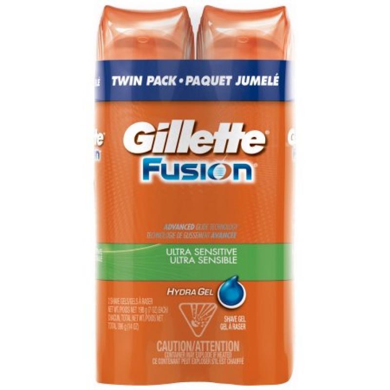Gillette�� Fusion�� Ultra Sensitive Hydra Gel Shave Gel 2-7 oz. Aerosol Cans