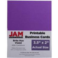 JAM Paper 3.5" x 2" Printable Business Cards, Violet Purple, 100-Pack
