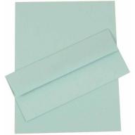 JAM Paper Business Stationery Sets with Matching #10 Envelopes, Aqua, 50-Pack