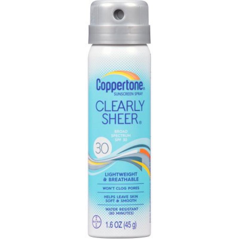 Coppertone Clearly Sheer Sunscreen Spray, SPF 30, 1.6 oz